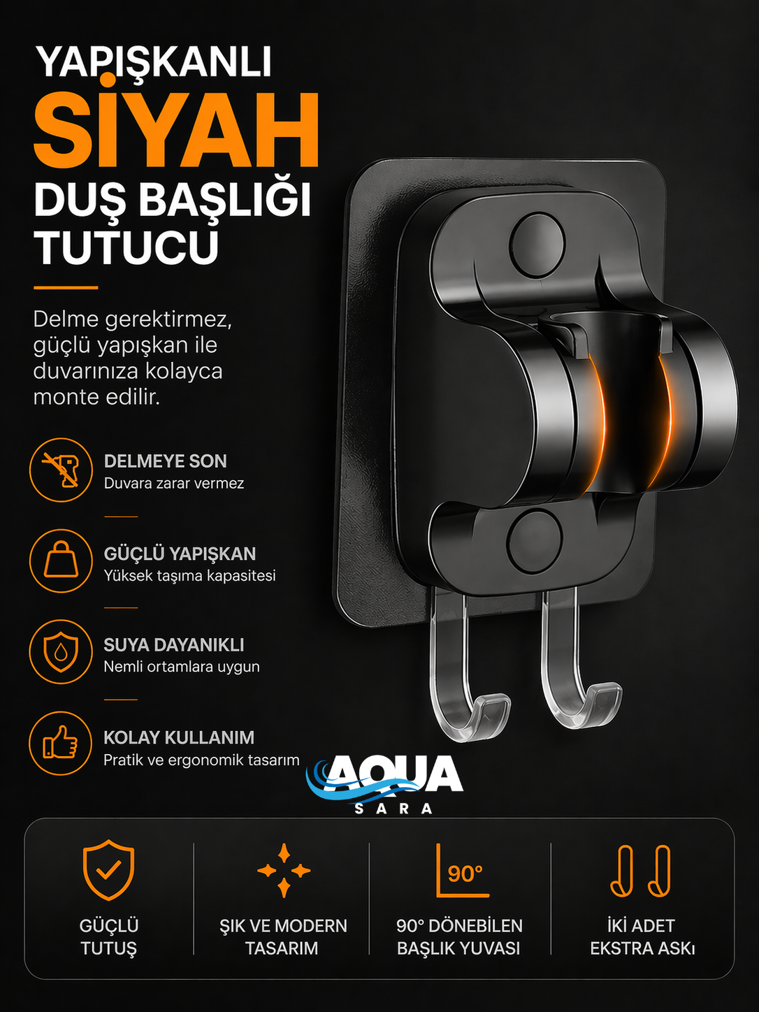 1 Adet Duş Başlığı Tutucu