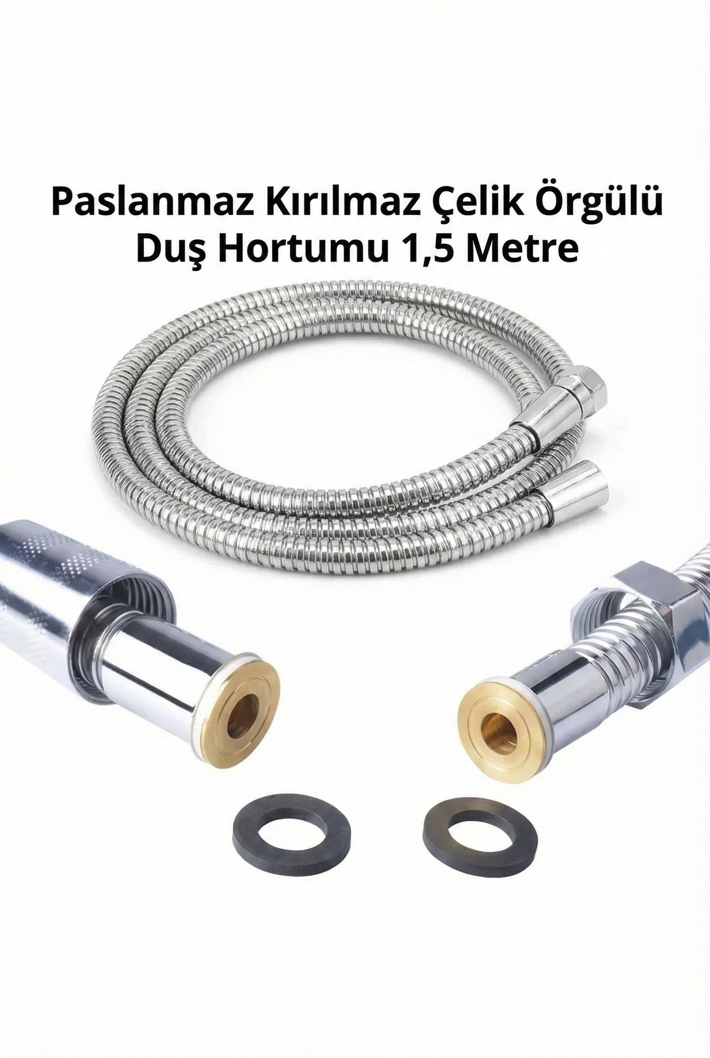 1 Adet 150cm Çelik İçi Örgülü Duş Hortum