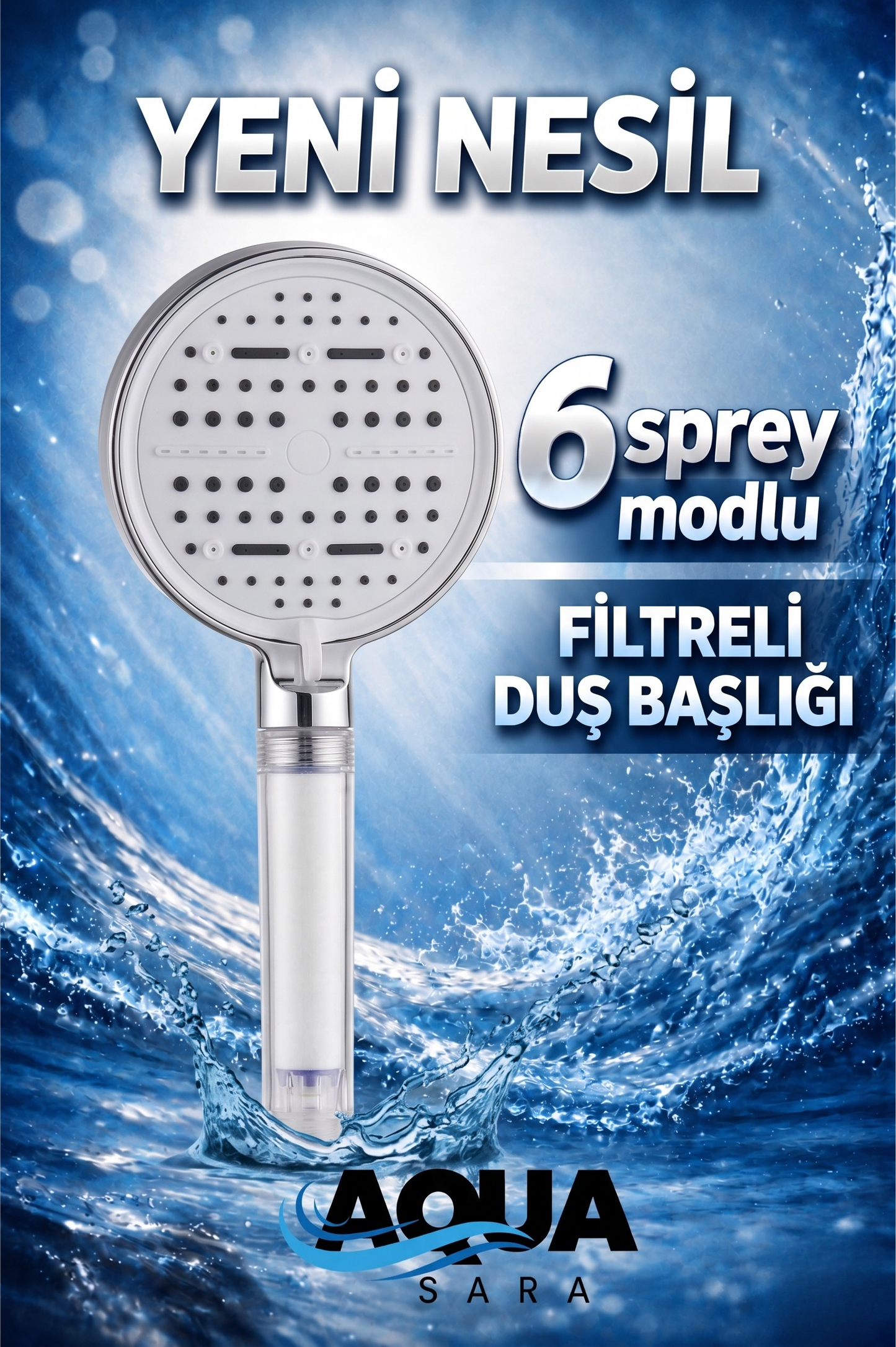 6 Fonksiyonlu Filtreli Duş Başlığı