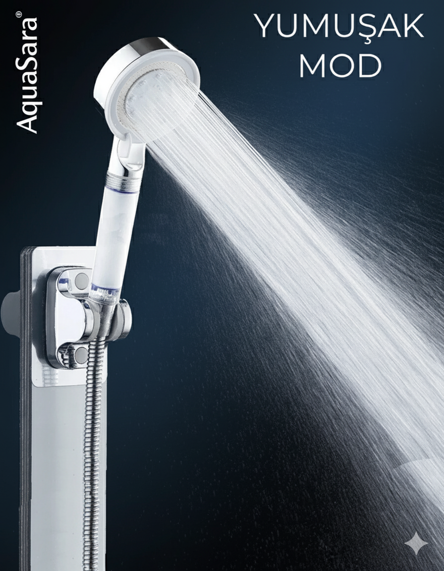 AquaSara™ Filtreli Duş Başlığı Krom