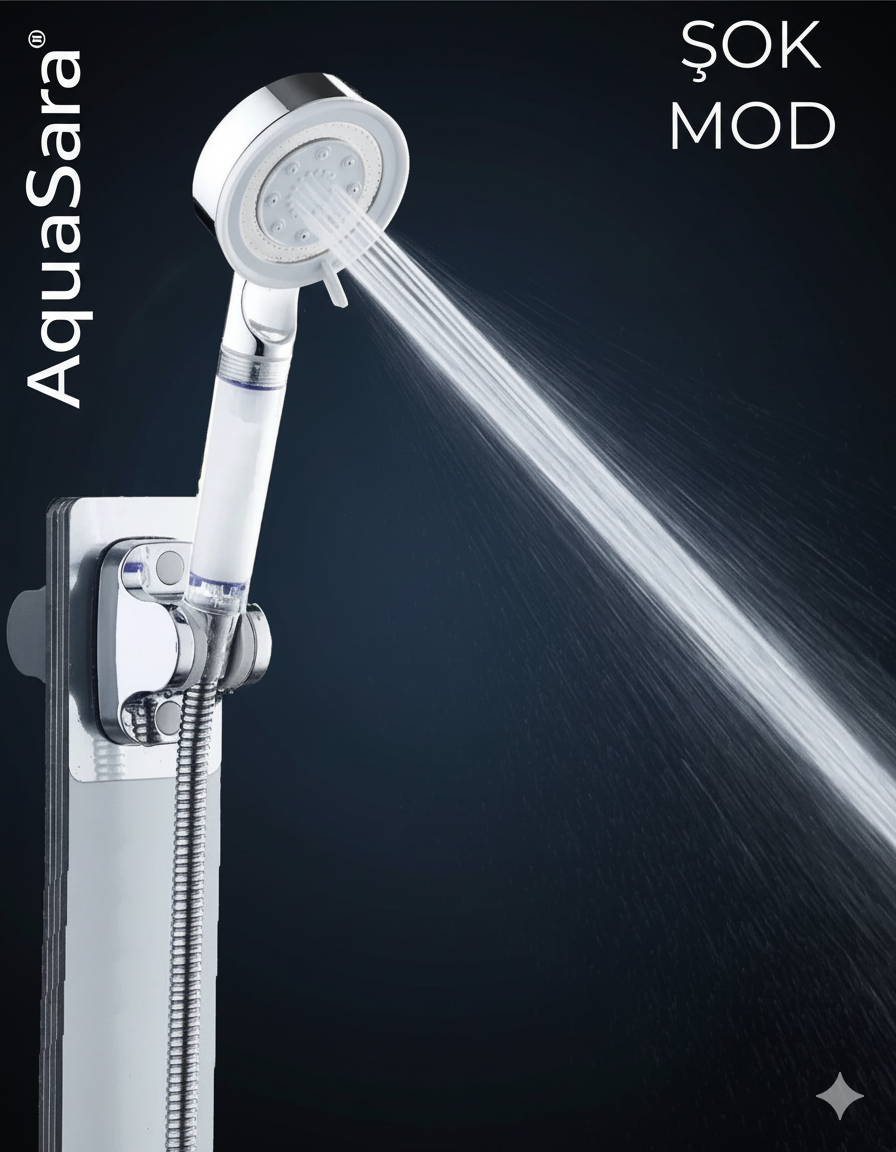 AquaSara™ Filtreli Duş Başlığı Krom