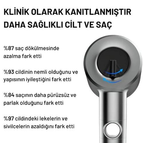 AquaSara™ Filtreli Duş Başlığı Siyah